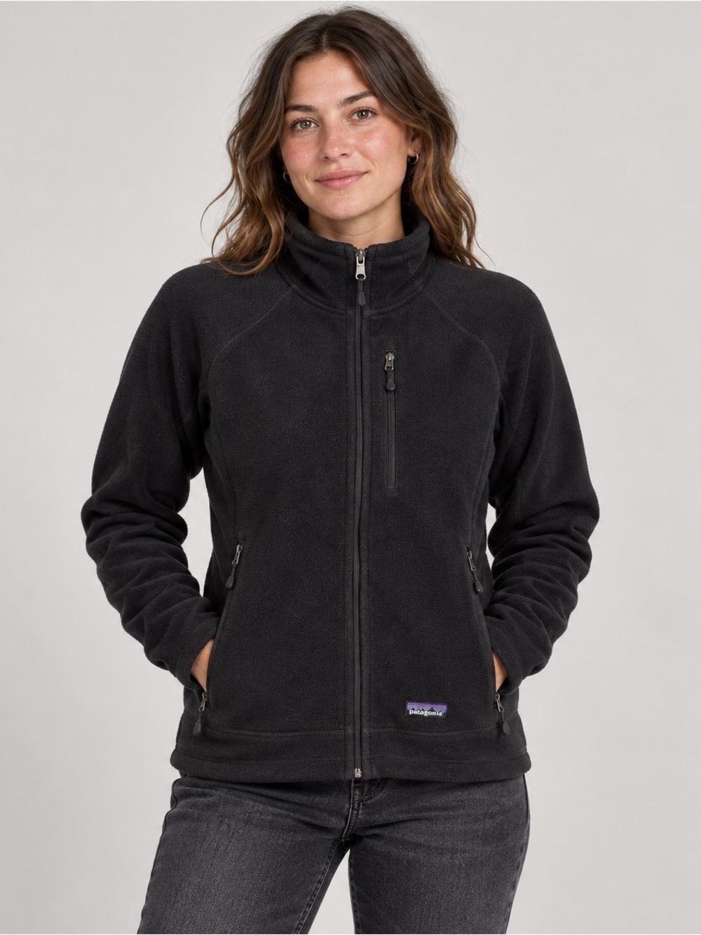 Patagonia Women’s Lightweight R4 Polartec Fleece Jacket Black M 36161